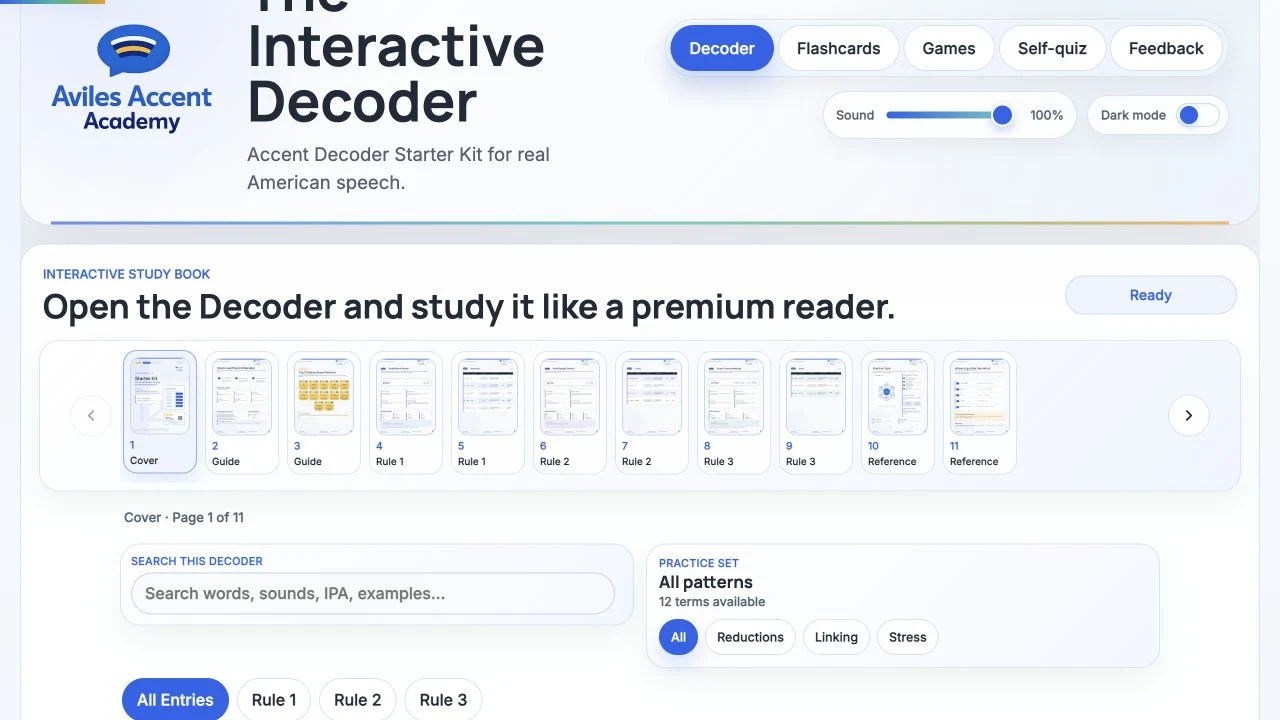 Accent Decoder website preview
