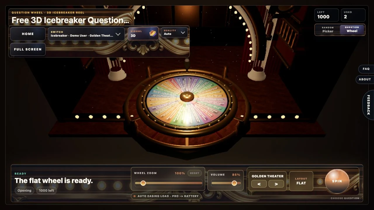 Question Wheel website preview